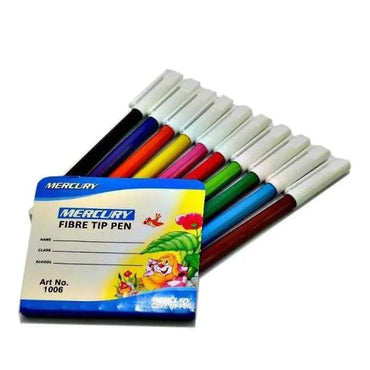 Tempo Fiber Tip Pen Multicolor Pack Of 10 thestationers